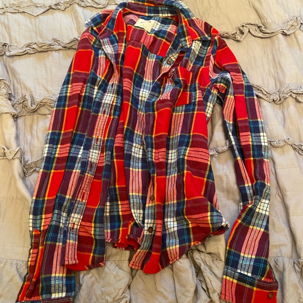 Hollister- large- plaid shirt